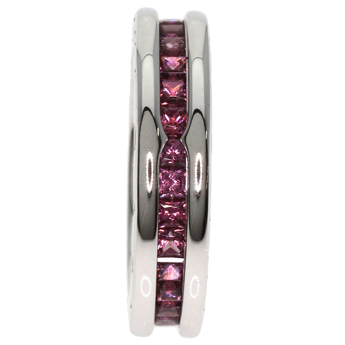 BVLGARI B.zero1 1 band Garnet #48 Ring K18 White Gold Ladies [Used]