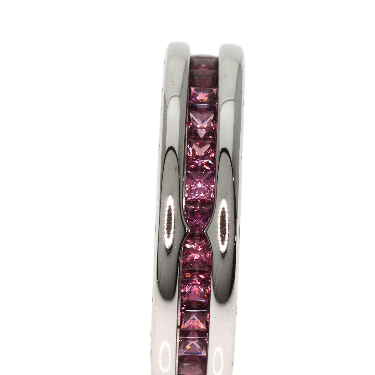 BVLGARI B.zero1 1 band Garnet #48 Ring K18 White Gold Ladies [Used]