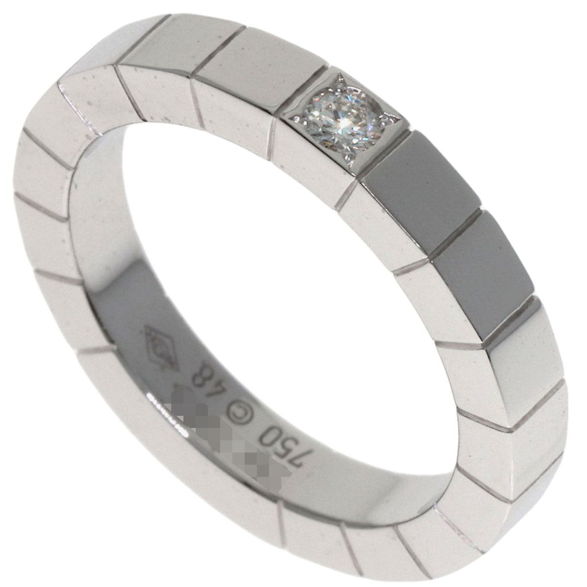 CARTIER Lanier 1P Diamond # 48 Ring K18 White Gold Ladies [Used]