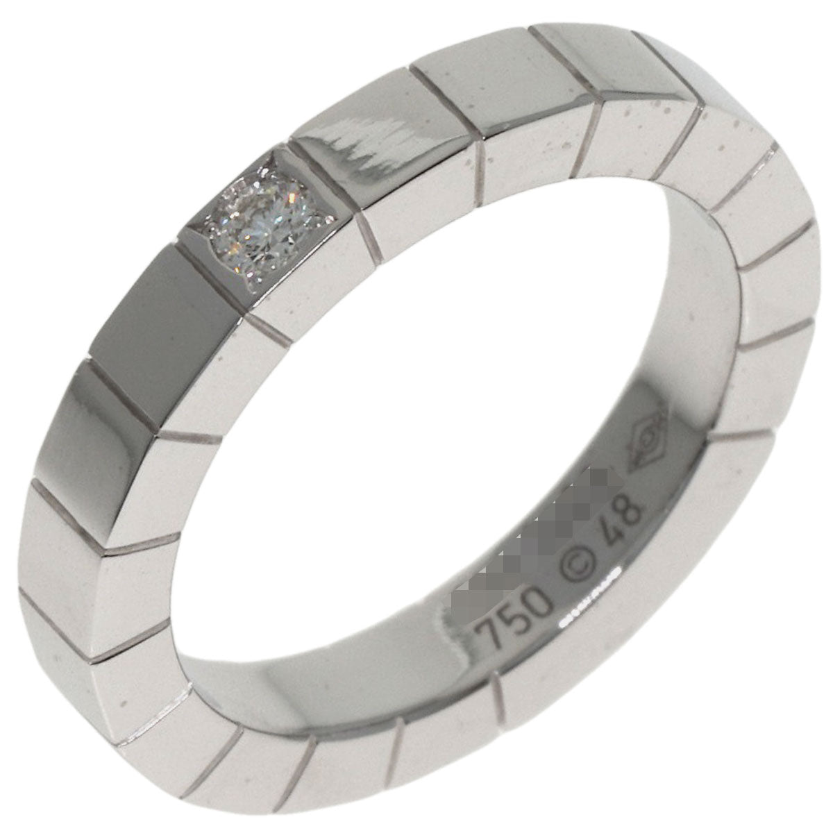 CARTIER Lanier 1P Diamond # 48 Ring K18 White Gold Ladies [Used]