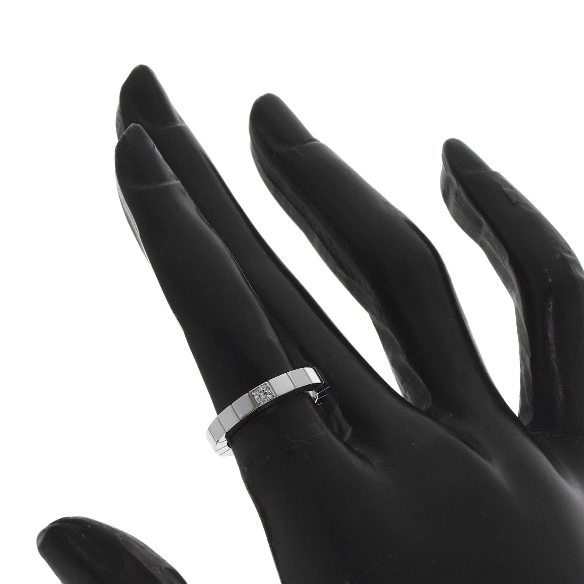 CARTIER Lanier 1P Diamond # 48 Ring K18 White Gold Ladies [Used]