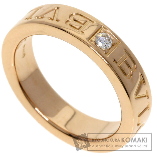BVLGARI Double logo 1P Diamond Ring K18 Pink Gold Ladies [Used]