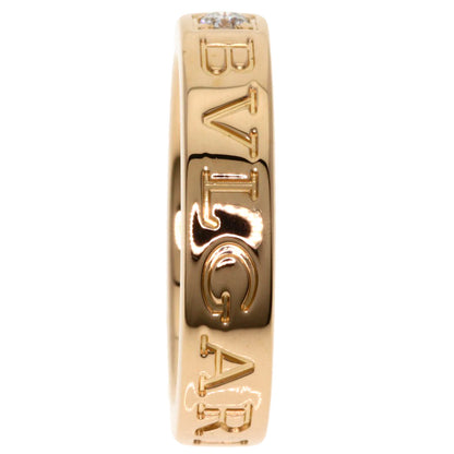 BVLGARI Double logo 1P Diamond Ring K18 Pink Gold Ladies [Used]