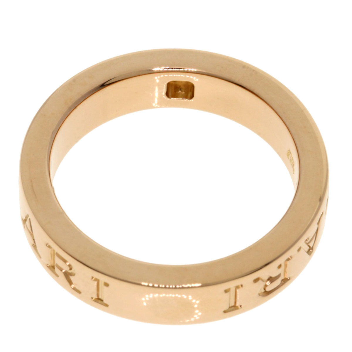 BVLGARI Double logo 1P Diamond Ring K18 Pink Gold Ladies [Used]