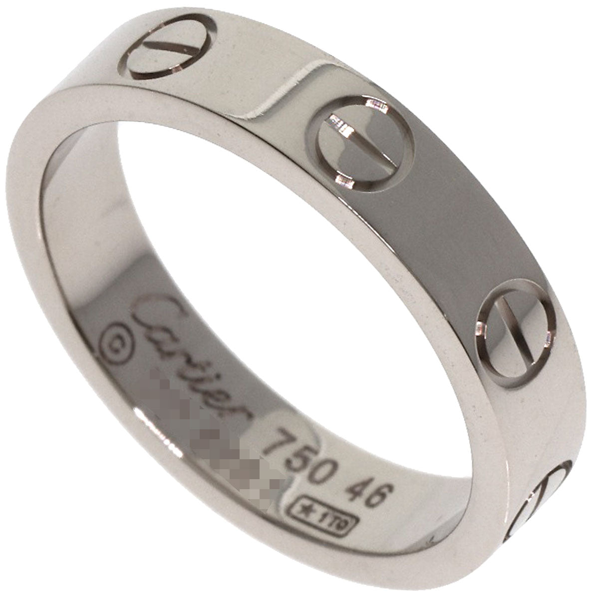 CARTIER mini love ring #46 Ring K18 White Gold Ladies [Used]