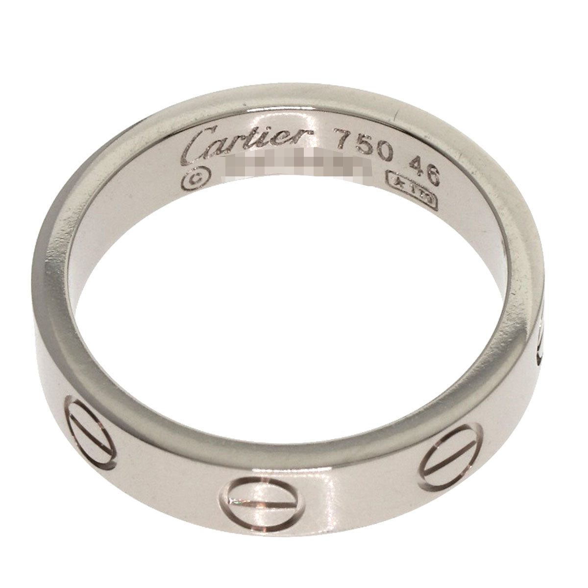 CARTIER mini love ring #46 Ring K18 White Gold Ladies [Used]