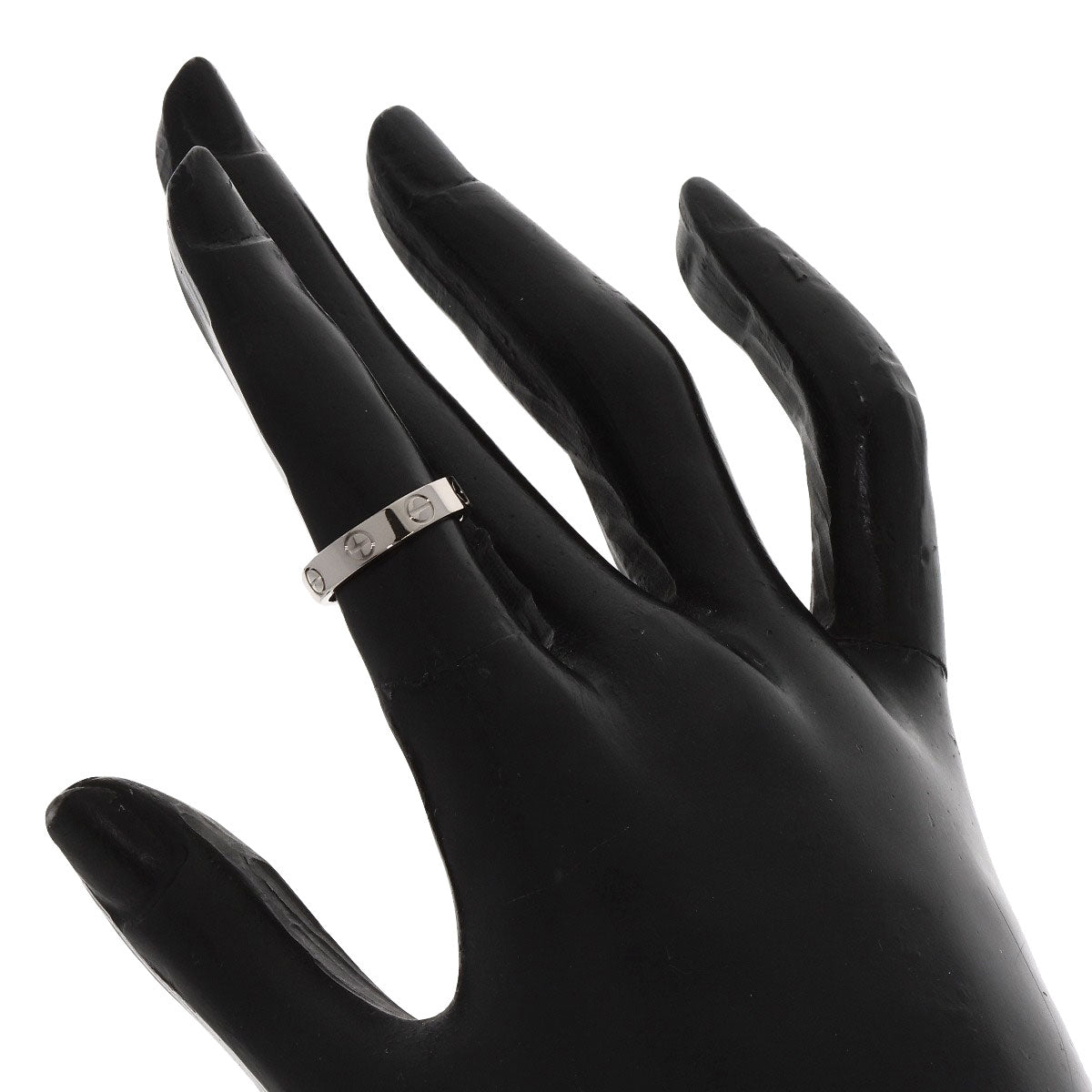 CARTIER mini love ring #46 Ring K18 White Gold Ladies [Used]