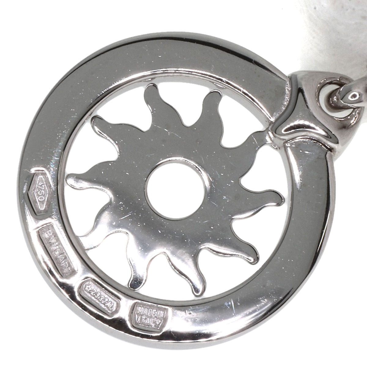 BVLGARI Tondo sun Pendant top K18 White Gold Ladies [Used]