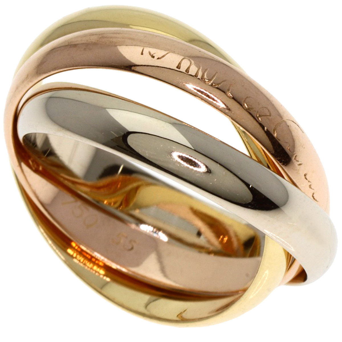 CARTIER Trinity #55 Ring K18 Yellow Gold K18 White GoldLadies [Used]