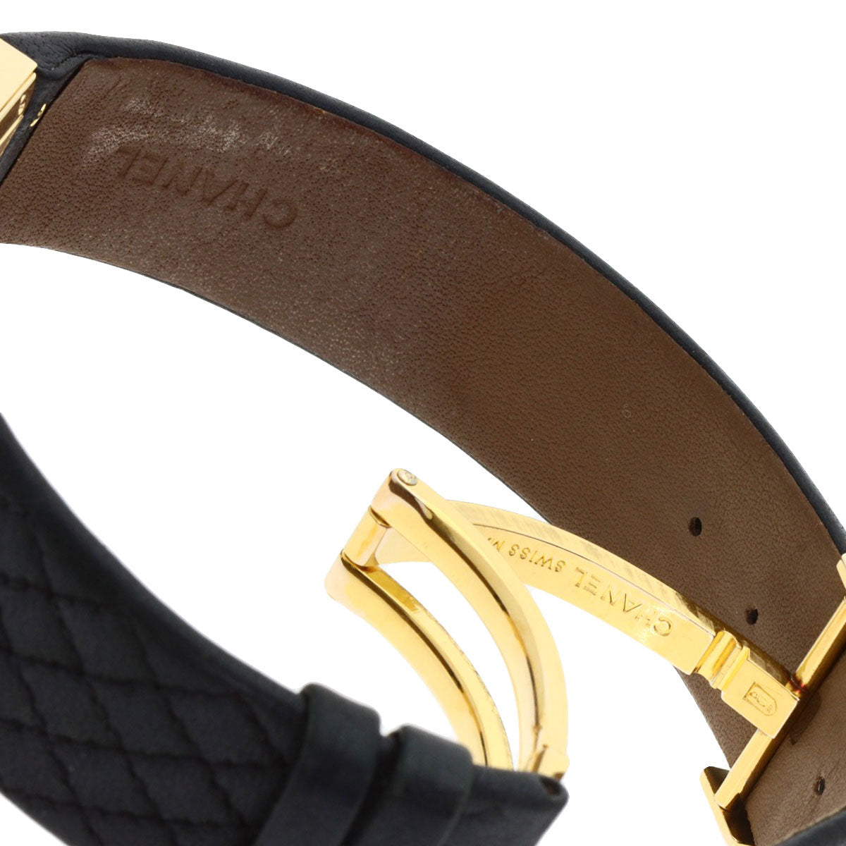 CHANEL Matelasse Watches H0111 K18 Yellow Gold/Leather Ladies