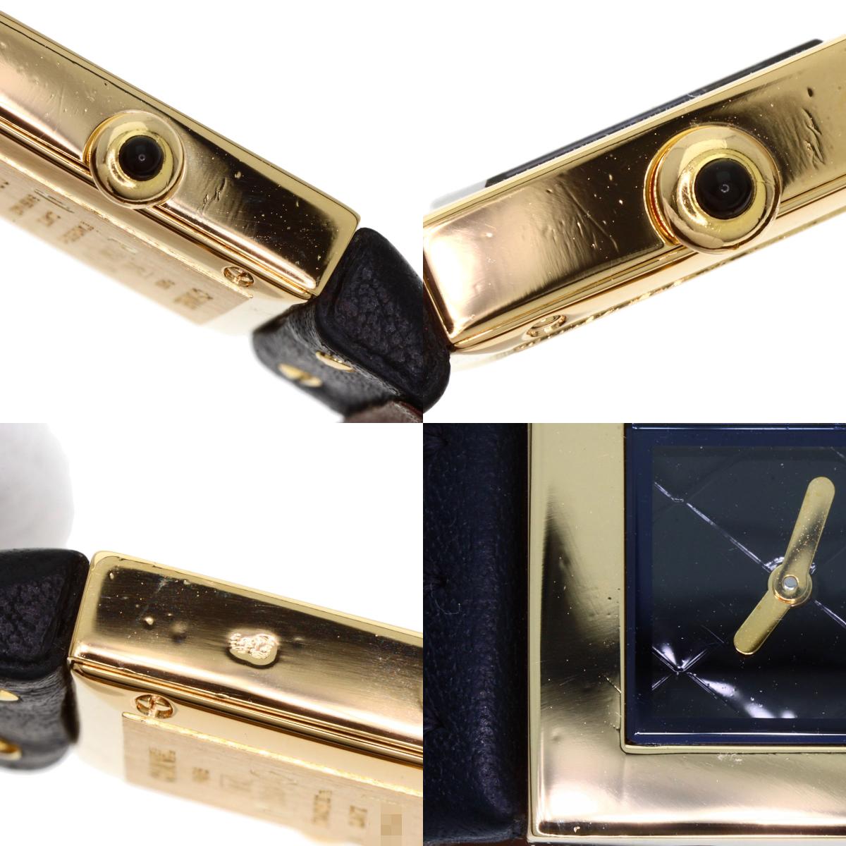 CHANEL Matelasse Watches H0111 K18 Yellow Gold/Leather Ladies