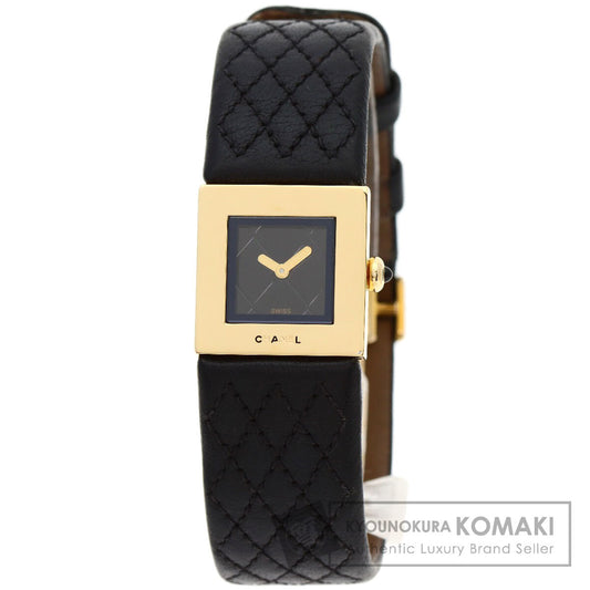 CHANEL Matelasse Watches H0111 K18 Yellow Gold/Leather Ladies