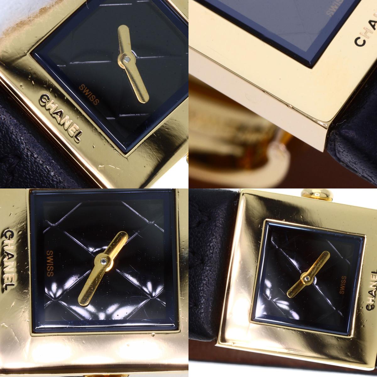 CHANEL Matelasse Watches H0111 K18 Yellow Gold/Leather Ladies