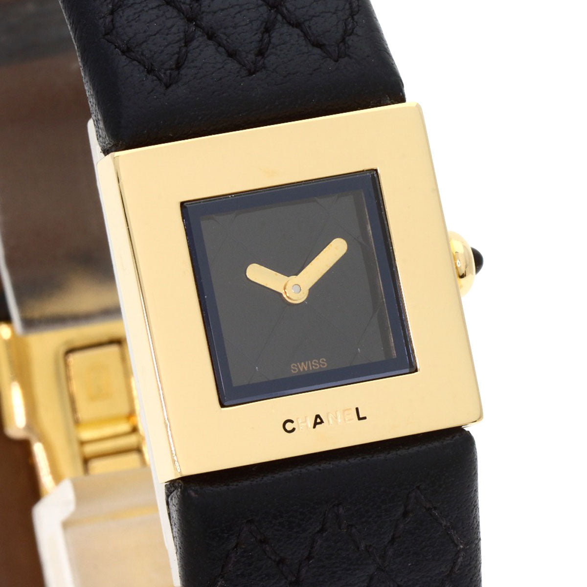 CHANEL Matelasse Watches H0111 K18 Yellow Gold/Leather Ladies