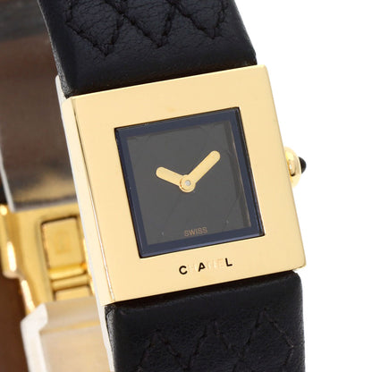 CHANEL Matelasse Watches H0111 K18 Yellow Gold/Leather Ladies