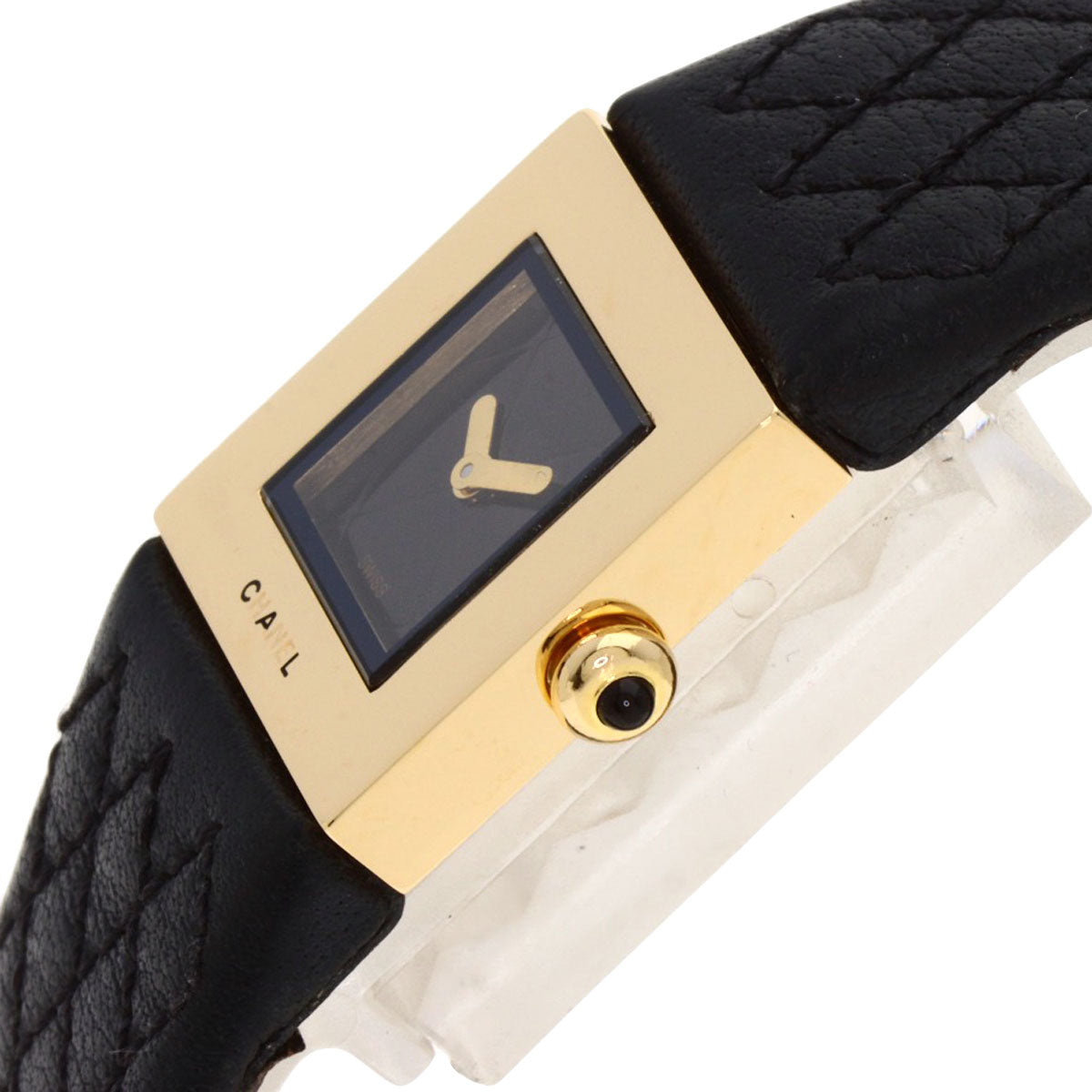 CHANEL Matelasse Watches H0111 K18 Yellow Gold/Leather Ladies