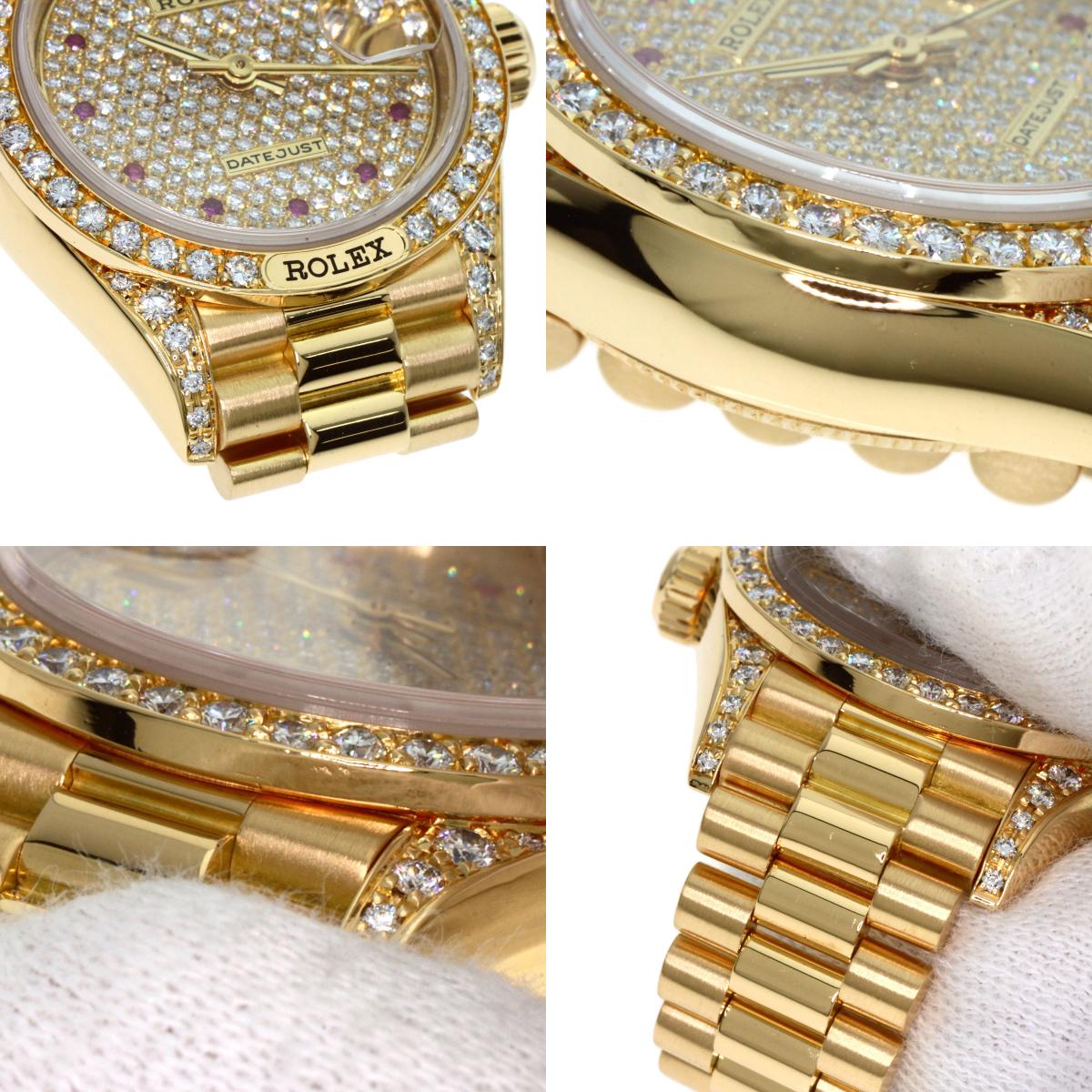 ROLEX Datejust genuine Diamond Ruby Watches 69158ZR K18 Yellow Gold/18K Yellow Gold Ladies