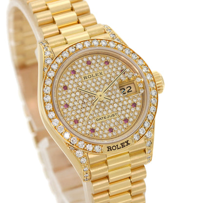 ROLEX Datejust genuine Diamond Ruby Watches 69158ZR K18 Yellow Gold/18K Yellow Gold Ladies