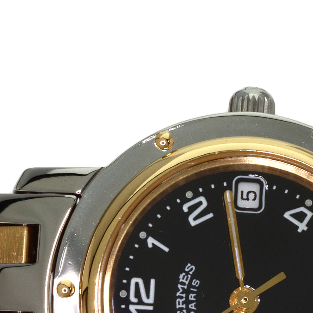 HERMES Clipper Watches  Stainless Steel/SSxGP Ladies