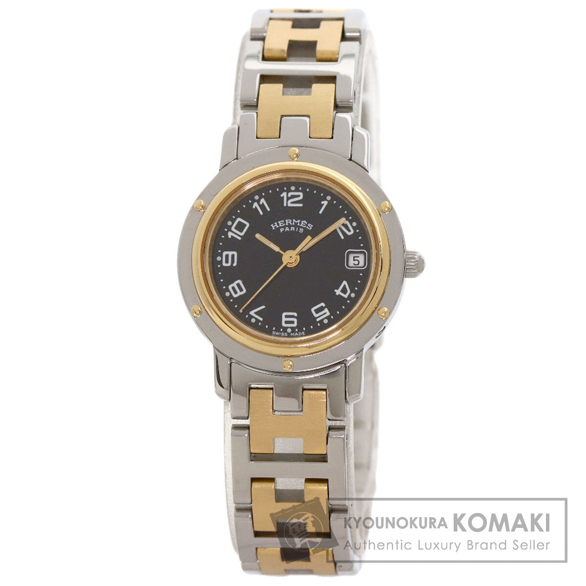 HERMES Clipper Watches  Stainless Steel/SSxGP Ladies