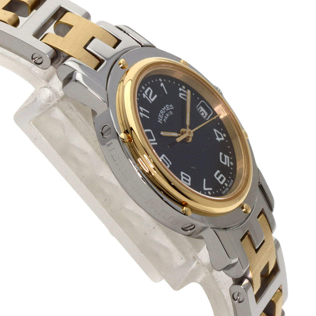 HERMES Clipper Watches  Stainless Steel/SSxGP Ladies