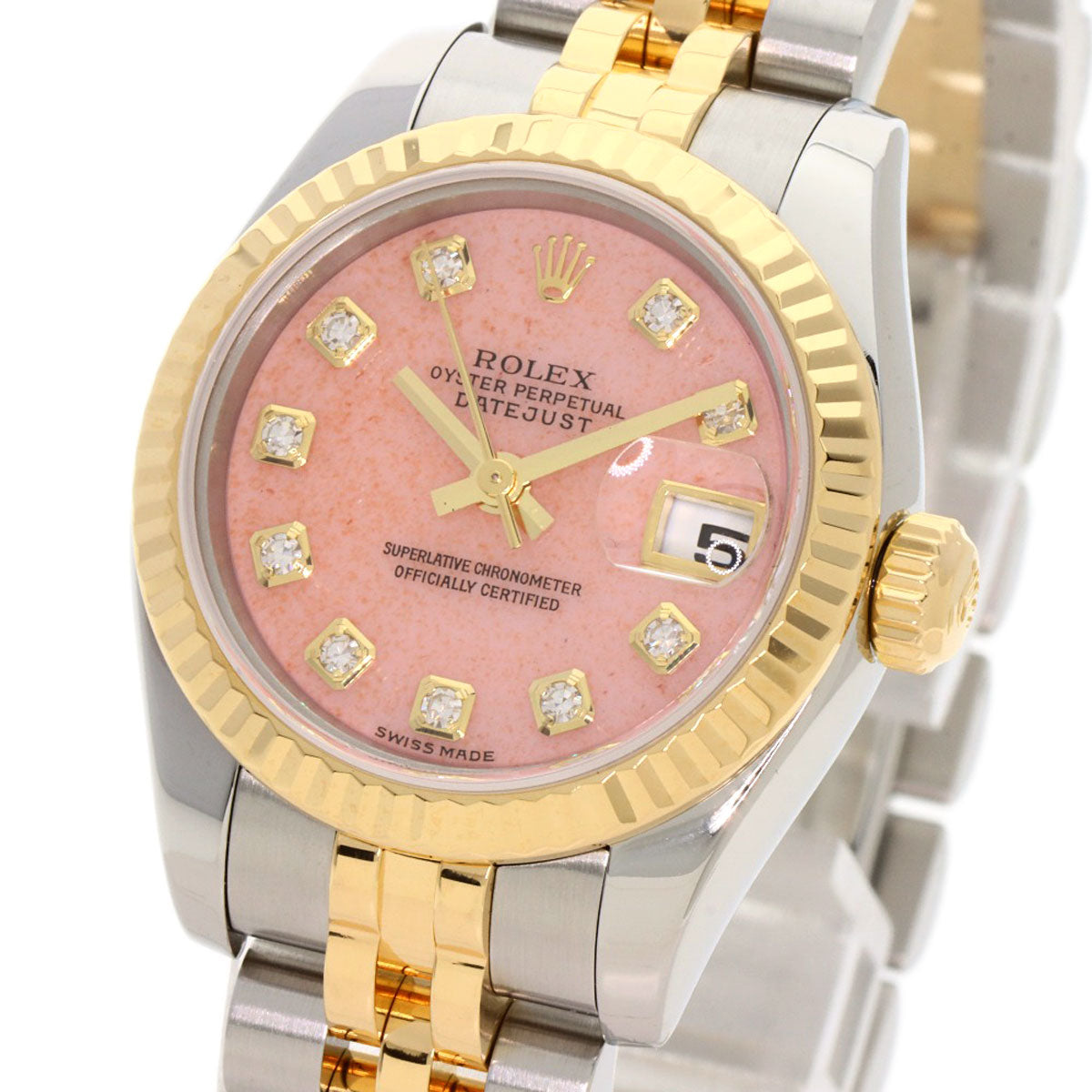 ROLEX DATEJUST 10P Diamond Watches 179173OPG Stainless Steel/SSxK18YG Ladies