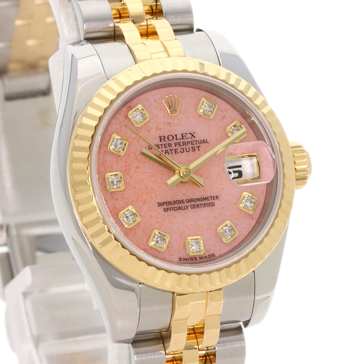 ROLEX DATEJUST 10P Diamond Watches 179173OPG Stainless Steel/SSxK18YG Ladies