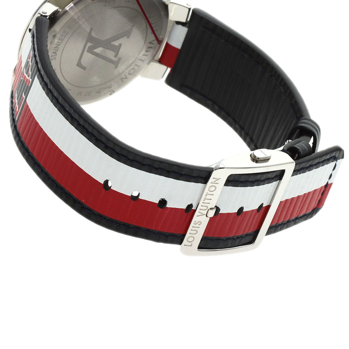 LOUIS VUITTON Tambour Slim Kim Jones Limited Watches Q1D Stainless Steel/Leather mens