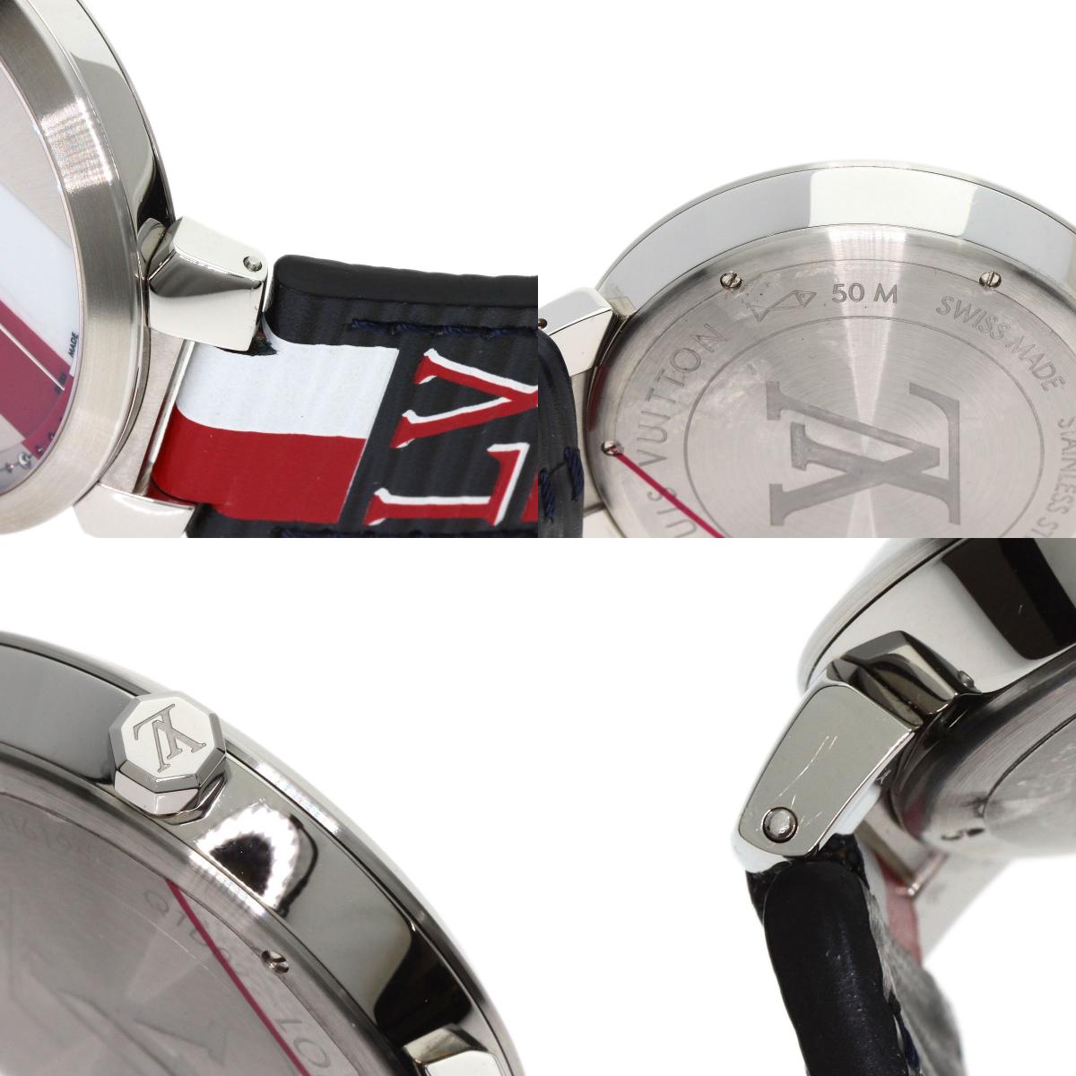 LOUIS VUITTON Tambour Slim Kim Jones Limited Watches Q1D Stainless Steel/Leather mens