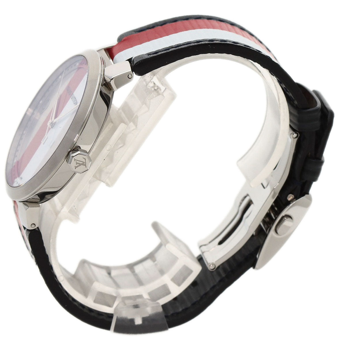 LOUIS VUITTON Tambour Slim Kim Jones Limited Watches Q1D Stainless Steel/Leather mens