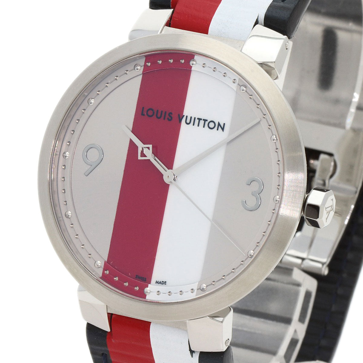 LOUIS VUITTON Tambour Slim Kim Jones Limited Watches Q1D Stainless Steel/Leather mens