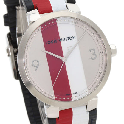 LOUIS VUITTON Tambour Slim Kim Jones Limited Watches Q1D Stainless Steel/Leather mens