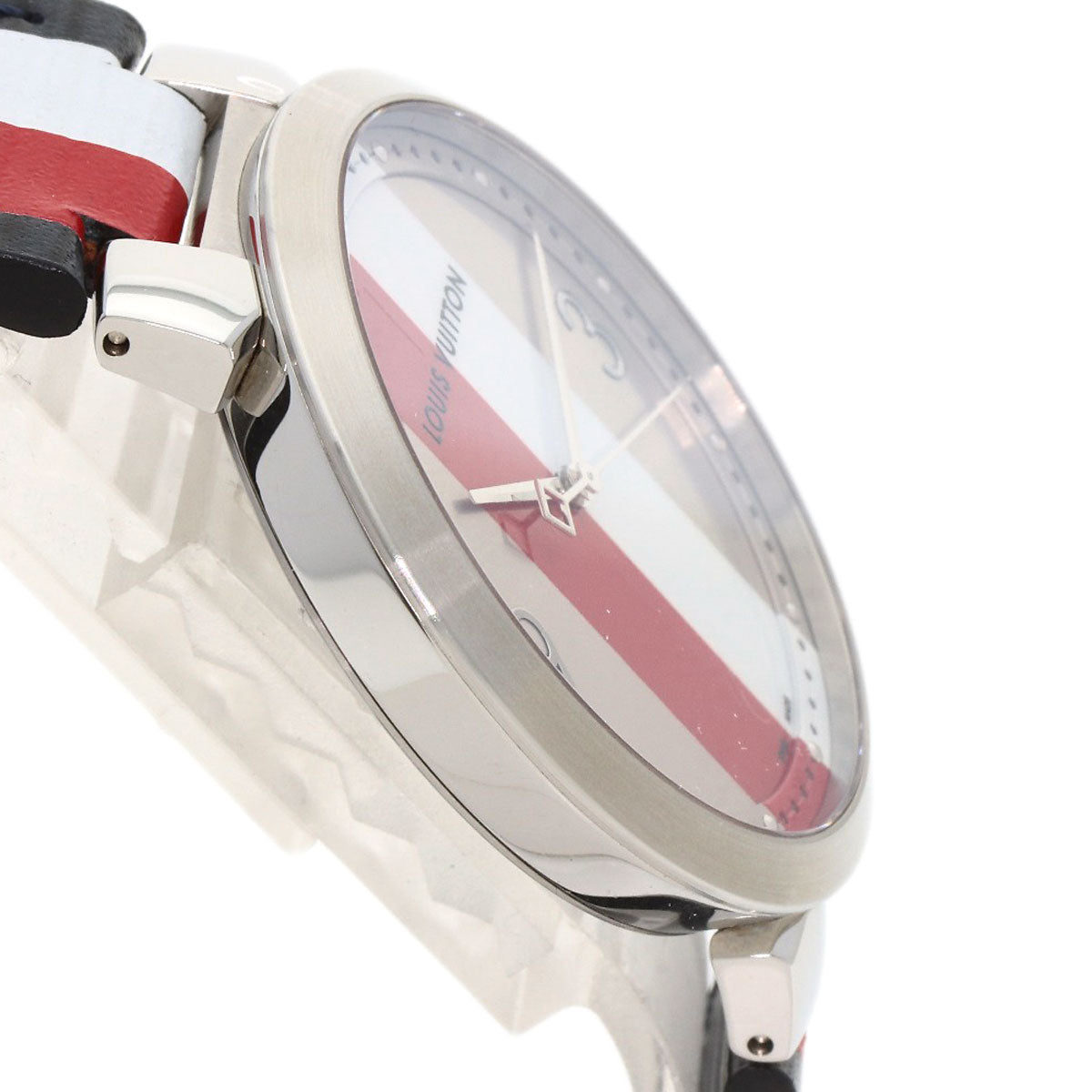 LOUIS VUITTON Tambour Slim Kim Jones Limited Watches Q1D Stainless Steel/Leather mens