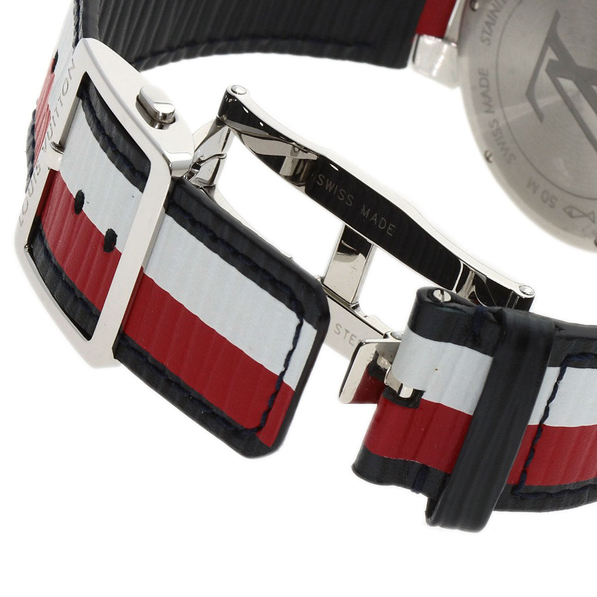 LOUIS VUITTON Tambour Slim Kim Jones Limited Watches Q1D Stainless Steel/Leather mens