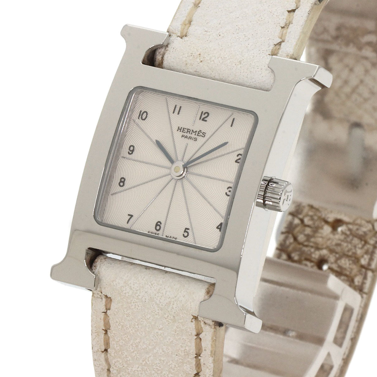 HERMES H watch Watches HH1.210 Stainless Steel/Leather Ladies