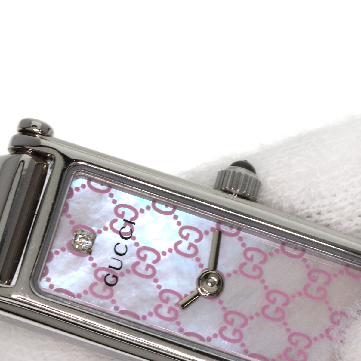 GUCCI 1P Diamond Watches 1500L Stainless Steel/Stainless Steel Ladies