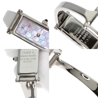 GUCCI 1P Diamond Watches 1500L Stainless Steel/Stainless Steel Ladies