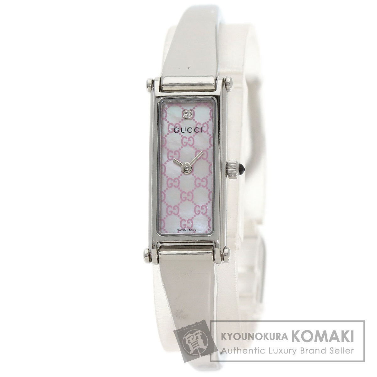 GUCCI 1P Diamond Watches 1500L Stainless Steel/Stainless Steel Ladies