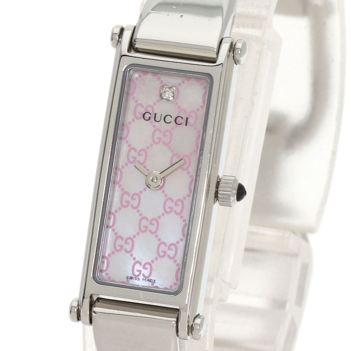 GUCCI 1P Diamond Watches 1500L Stainless Steel/Stainless Steel Ladies