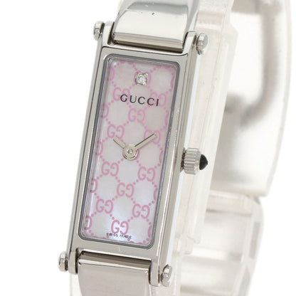 GUCCI 1P Diamond Watches 1500L Stainless Steel/Stainless Steel Ladies