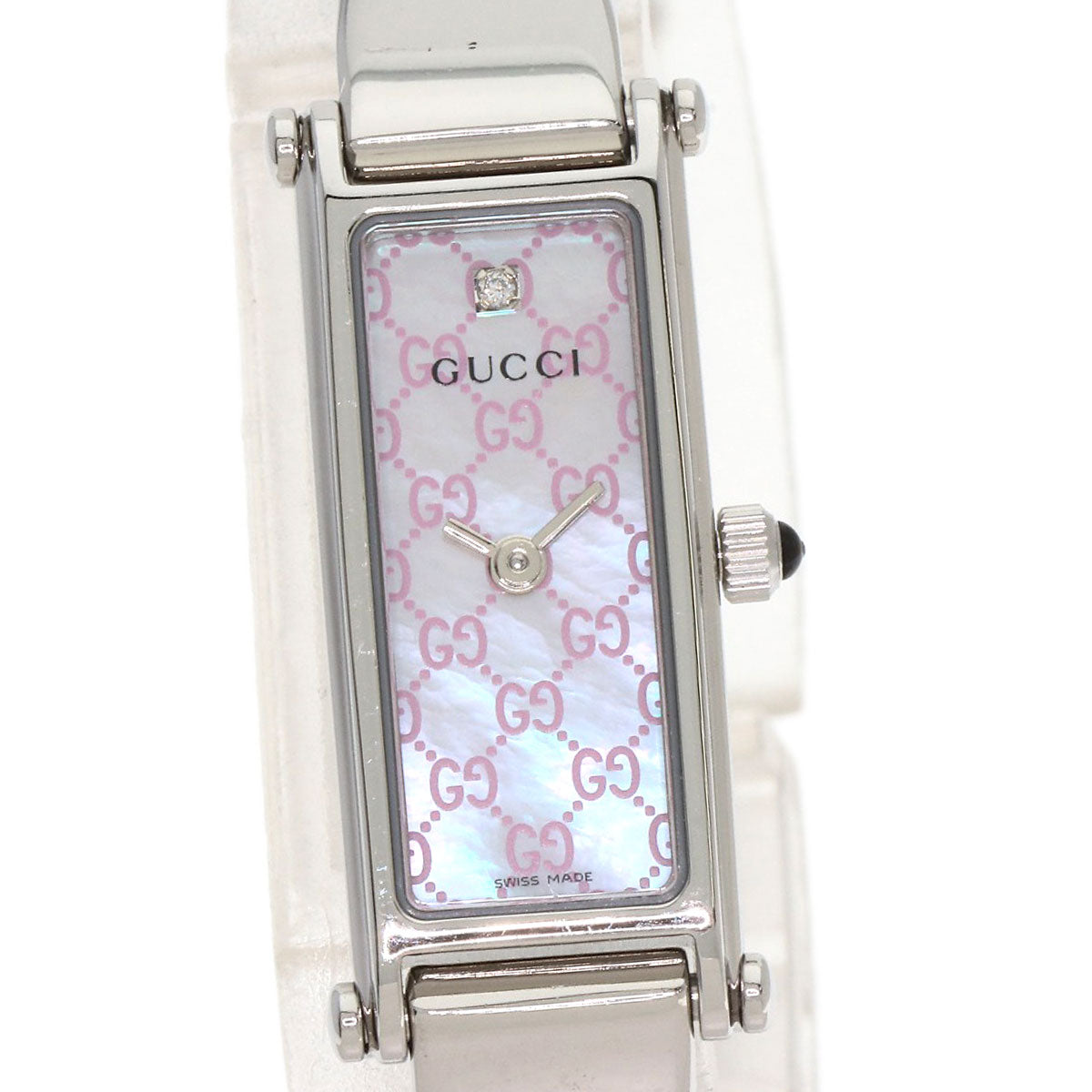 GUCCI 1P Diamond Watches 1500L Stainless Steel/Stainless Steel Ladies