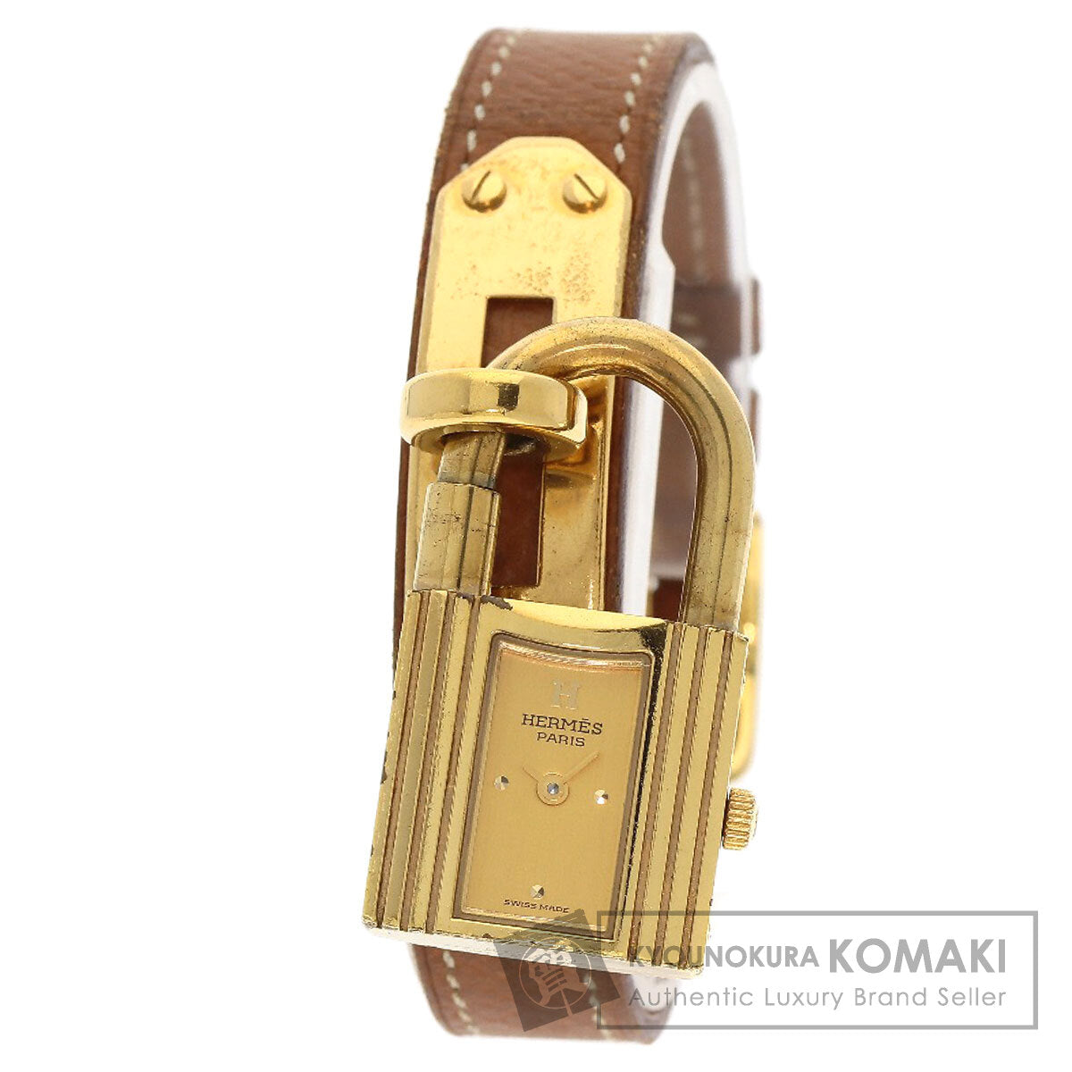 HERMES Kelly watch Watches Gold Plated/Leather Ladies
