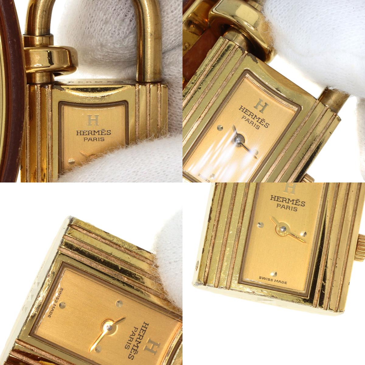 HERMES Kelly watch Watches Gold Plated/Leather Ladies
