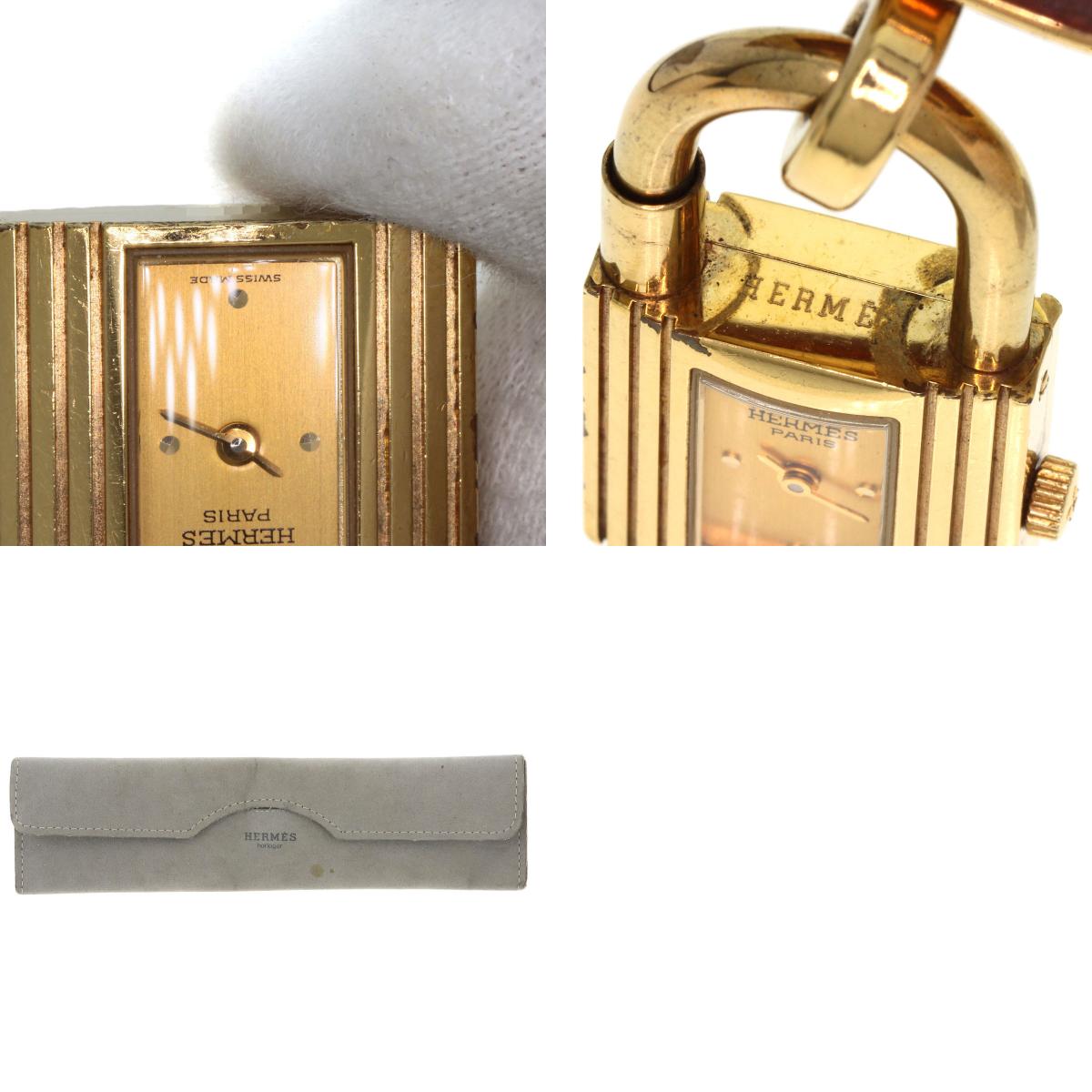 HERMES Kelly watch Watches Gold Plated/Leather Ladies