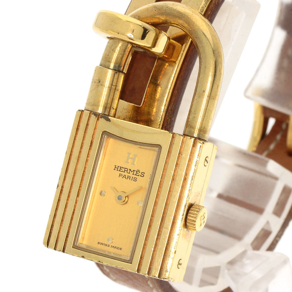 HERMES Kelly watch Watches Gold Plated/Leather Ladies