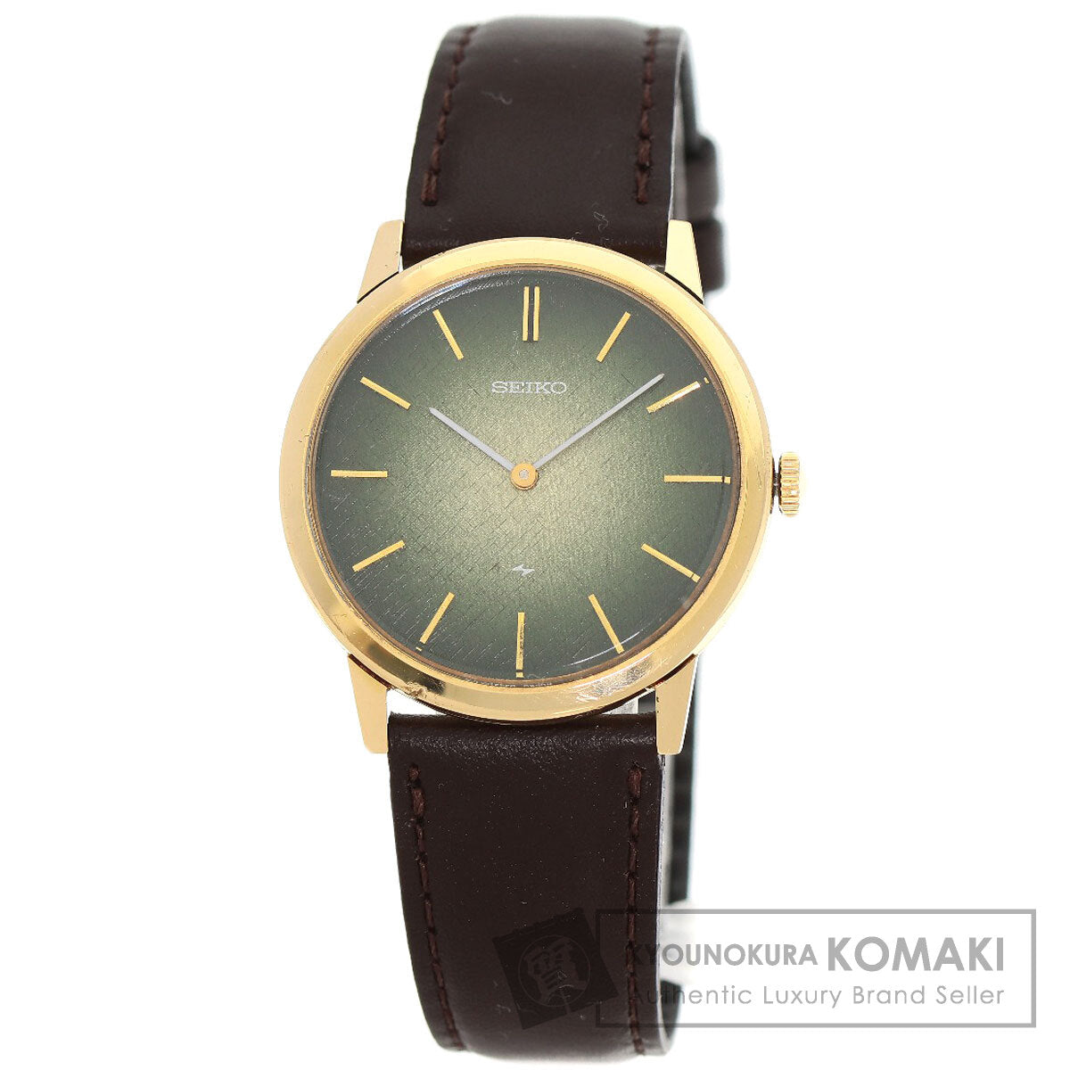 SEIKO Chariot Watches 2220-0180 K18 Yellow Gold/Leather mens