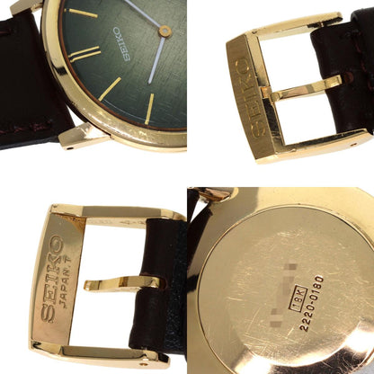 SEIKO Chariot Watches 2220-0180 K18 Yellow Gold/Leather mens