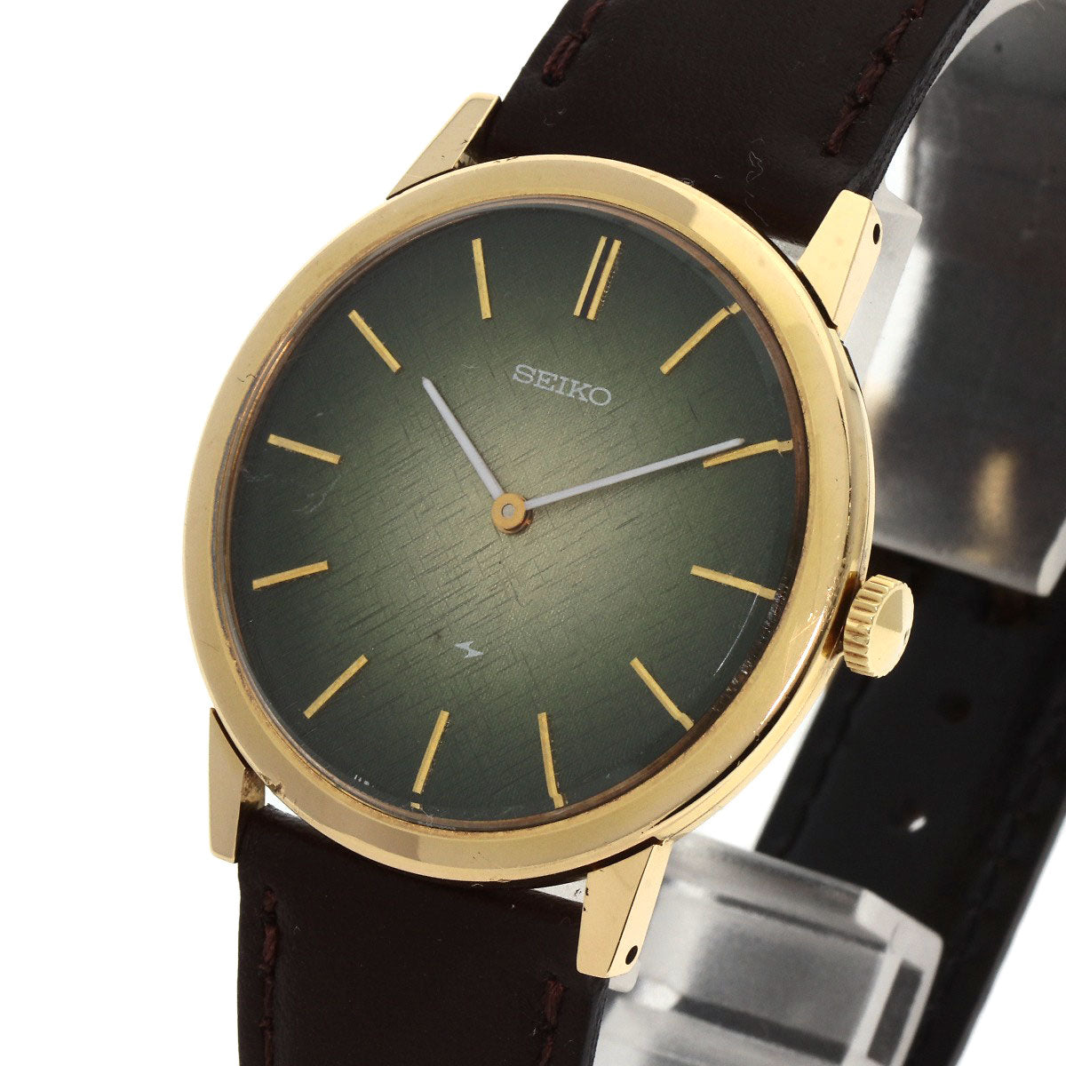 SEIKO Chariot Watches 2220-0180 K18 Yellow Gold/Leather mens