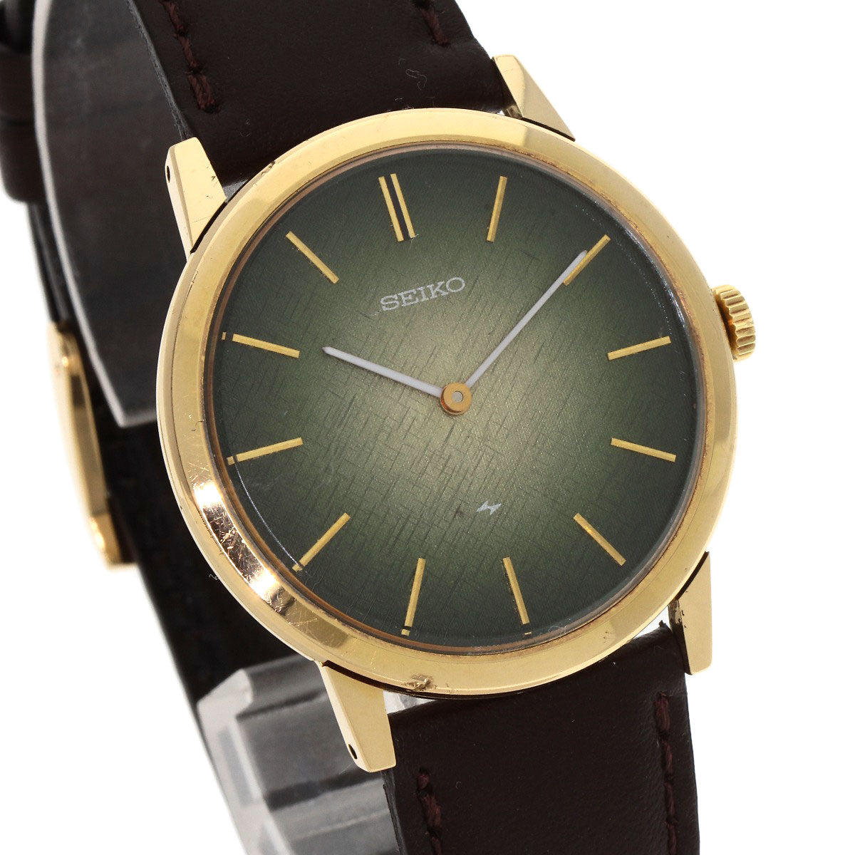 SEIKO Chariot Watches 2220-0180 K18 Yellow Gold/Leather mens