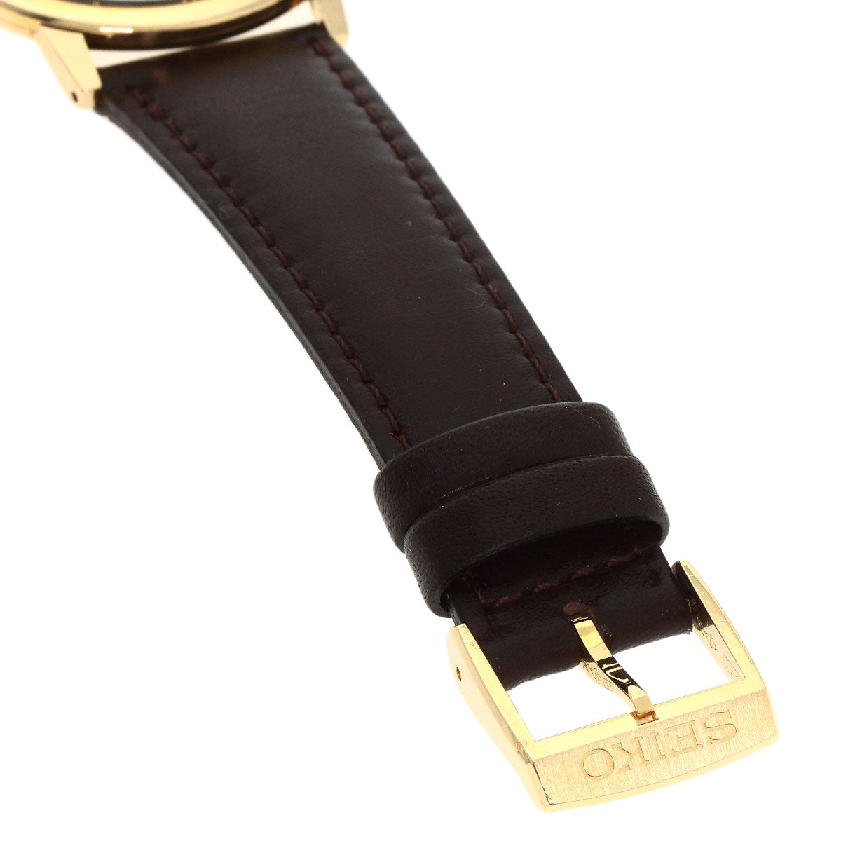 SEIKO Chariot Watches 2220-0180 K18 Yellow Gold/Leather mens